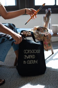 Deeply Rooted Totes | BLACK, TAN Letters